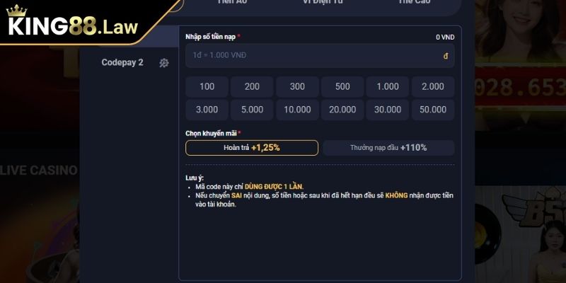 Nạp Rút Tiền king88 1 Luôn đảm bảo xử lý giao dịch nhanh chóng